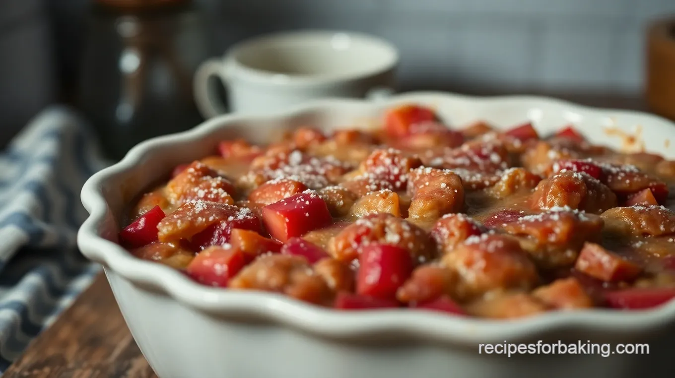 Baked Sticky Rhubarb Pudding Recipe