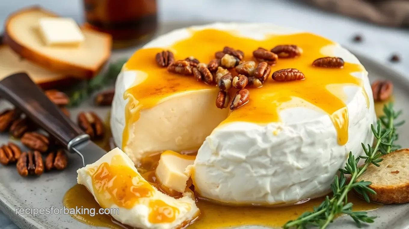 Bourbon Baked Brie with Caramelized Pecans