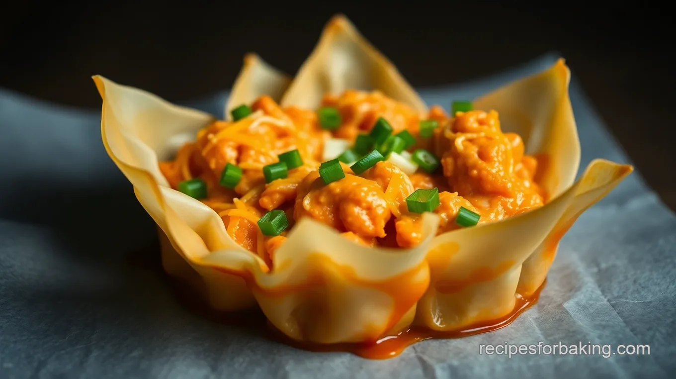 Buffalo Chicken Wontons Baked