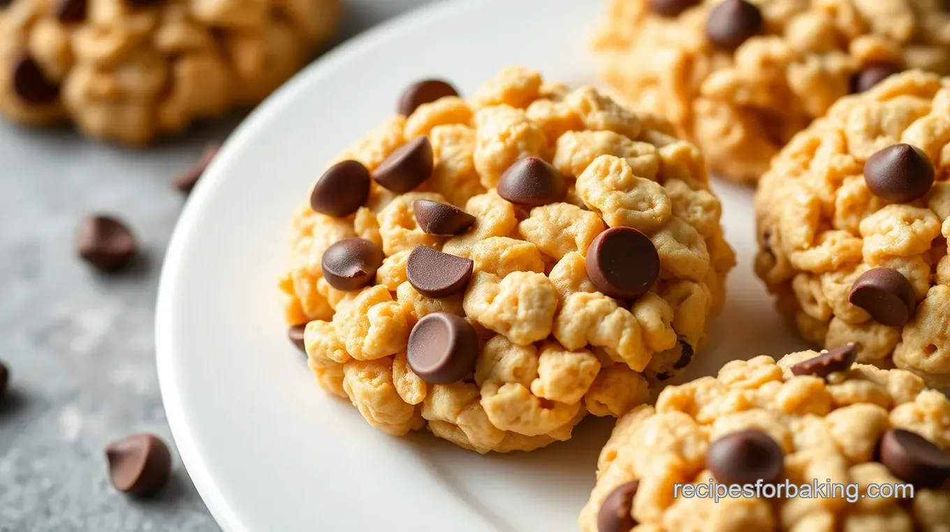 Peanut Butter Rice Krispie No-Bake Cookies