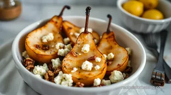 How to Make Heavenly Baked Pears with Gorgonzola and Honey recipe card