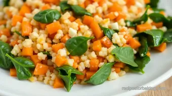 Quick Carrot Couscous Salad with Fresh Spinach