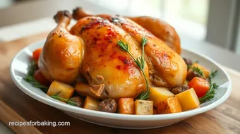 Roast Game Hen with Hearty Veggies Delight