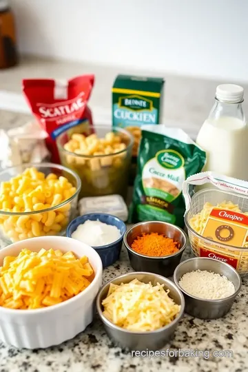 Baked Cajun Mac and Cheese ingredients