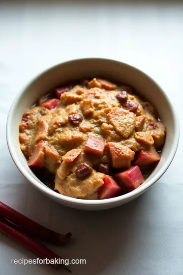 Baked Sticky Rhubarb Pudding Recipe presentation