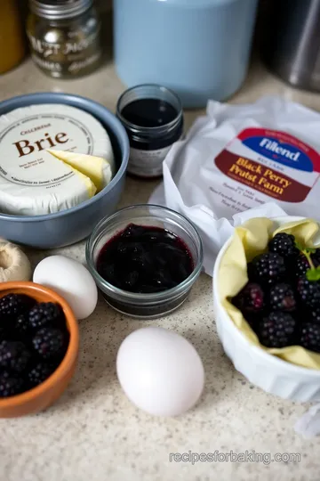 Decadent Baked Brie with Blackberry Jam ingredients