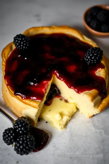 Decadent Baked Brie with Blackberry Jam presentation