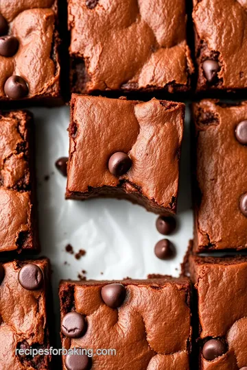 Decadent Double-Baked Chocolate Chip Brownies presentation