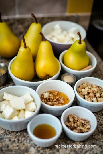 Heavenly Baked Pears with Gorgonzola and Honey ingredients