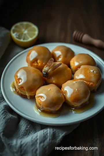 Honey-Glazed Baked Bees with Lemon Zest presentation