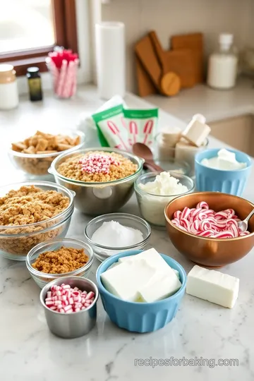 No Bake Candy Cane Cheesecake ingredients