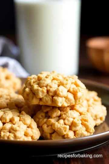 No-Bake Peanut Butter Rice Krispie Cookies presentation