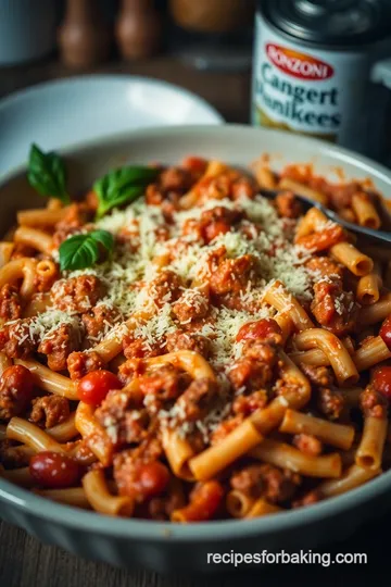 Ronzoni Baked Ziti with Meat presentation